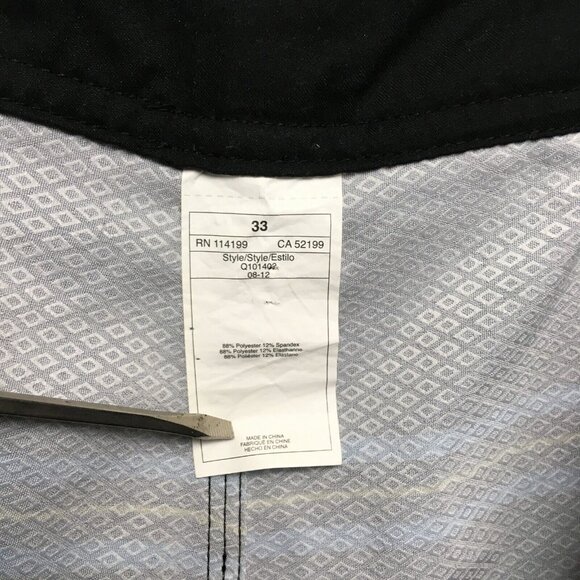 Quiksilver Men Board Shorts size 33 Swim Trunks Black Red Striped Stretch Suit - Picture 3 of 13